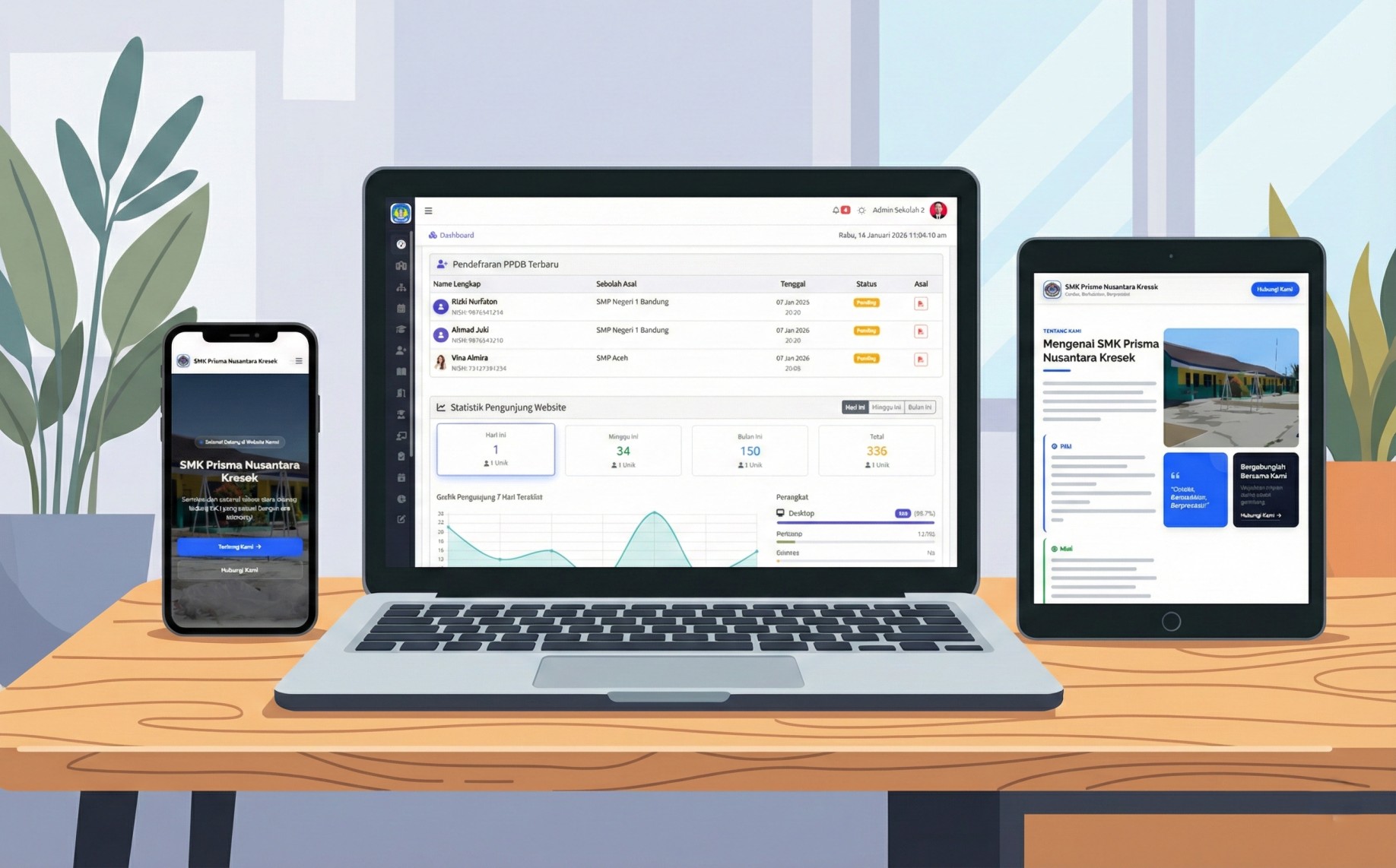 Dashboard Modern & Intuitif SiapSekolah